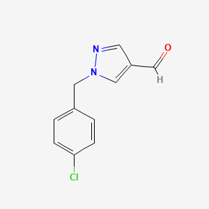 molecular formula C11H9ClN2O B13990352 1-(4-Chlorobenzyl)-1H-pyrazole-4-carbaldehyde 