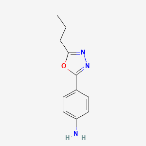 molecular formula C11H13N3O B1399038 4-(5-Propyl-1,3,4-oxadiazol-2-yl)aniline CAS No. 1227954-86-0