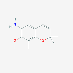 molecular formula C13H17NO2 B13990382 7-Methoxy-2,2,8-trimethylchromen-6-amine CAS No. 50637-43-9