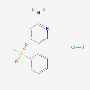 molecular formula C12H13ClN2O2S B13990393 5-(2-Methanesulfonyl-phenyl)-pyridin-2-ylamine, hydrochloride CAS No. 209959-31-9