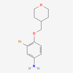 molecular formula C12H16BrNO2 B1399042 3-Bromo-4-[(oxan-4-yl)methoxy]aniline CAS No. 1248623-67-7