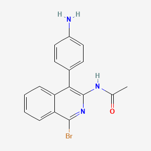 molecular formula C17H14BrN3O B13990425 N-[4-(4-aminophenyl)-1-bromoisoquinolin-3-yl]acetamide CAS No. 64157-54-6