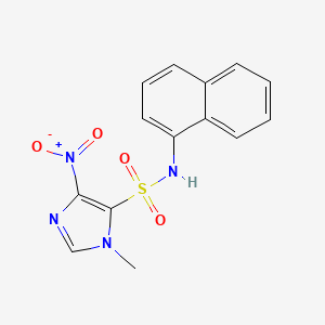 molecular formula C14H12N4O4S B13990495 1-Methyl-N-(naphthalen-1-YL)-4-nitro-1H-imidazole-5-sulfonamide CAS No. 80348-53-4