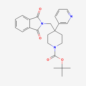 molecular formula C24H27N3O4 B13990500 tert-Butyl 4-((1,3-dioxoisoindolin-2-yl)methyl)-4-(pyridin-3-yl)piperidine-1-carboxylate 