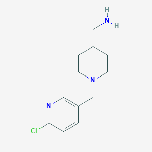 molecular formula C12H18ClN3 B1399052 {1-[(6-Chloropyridin-3-yl)methyl]piperidin-4-yl}methanamine CAS No. 1249384-70-0