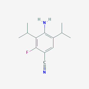 molecular formula C13H17FN2 B13990532 4-Amino-2-fluoro-3,5-diisopropylbenzonitrile 