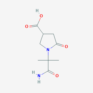 molecular formula C9H14N2O4 B1399058 1-(2-Amino-1,1-dimethyl-2-oxoethyl)-5-oxopyrrolidine-3-carboxylic acid CAS No. 1248237-04-8