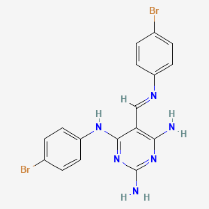 molecular formula C17H14Br2N6 B13990584 N4-(4-bromophenyl)-5-[(4-bromophenyl)iminomethyl]pyrimidine-2,4,6-triamine CAS No. 18814-03-4