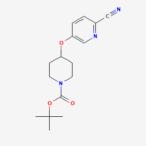 molecular formula C16H21N3O3 B13990607 tert-Butyl 4-((6-cyanopyridin-3-yl)oxy)piperidine-1-carboxylate 