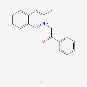 molecular formula C18H16INO B13990610 3-Methyl-2-(2-oxo-2-phenylethyl)isoquinolin-2-ium iodide CAS No. 6277-81-2