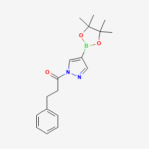 3-Phenyl-1-[4-(4,4,5,5-tetramethyl-[1,3,2]dioxaborolan-2-yl)-pyrazol-1-yl]-propan-1-one