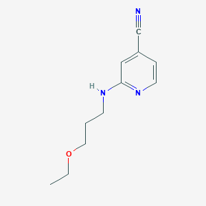 molecular formula C11H15N3O B13990637 2-(3-Ethoxypropylamino)pyridine-4-carbonitrile CAS No. 869299-35-4