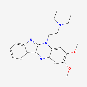 molecular formula C22H26N4O2 B13990644 5H-Indolo(2,3-b)quinoxaline-5-ethanamine, N,N-diethyl-2,3-dimethoxy-, hydrate CAS No. 53493-63-3