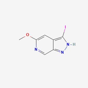 molecular formula C7H6IN3O B13990661 3-iodo-5-methoxy-1H-pyrazolo[3,4-c]pyridine 