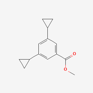 molecular formula C14H16O2 B13990674 Methyl 3,5-dicyclopropylbenzoate 