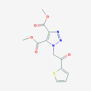 molecular formula C12H11N3O5S B1399088 4,5-二甲基-1-[2-氧代-2-(噻吩-2-基)乙基]-1H-1,2,3-三唑-4,5-二羧酸酯 CAS No. 1403233-68-0