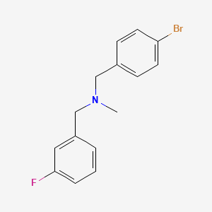 molecular formula C15H15BrFN B1399095 [(4-Bromophenyl)methyl][(3-fluorophenyl)methyl]methylamine CAS No. 1292667-90-3