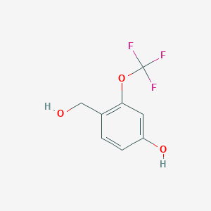 molecular formula C8H7F3O3 B13991052 4-Hydroxy-2-(trifluoromethoxy)benzyl alcohol 