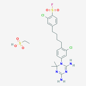 2-chloro-4-[4-[2-chloro-4-(4,6-diamino-2,2-dimethyl-1,3,5-triazin-1-yl)phenyl]butyl]benzenesulfonyl fluoride;ethanesulfonic acid