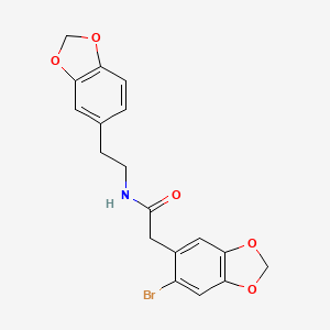 N-[2-(2H-1,3-benzodioxol-5-yl)ethyl]-2-(6-bromo-2H-1,3-benzodioxol-5-yl)acetamide