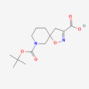molecular formula C13H20N2O5 B1399126 7-(Tert-butoxycarbonyl)-1-oxa-2,7-diazaspiro[4.5]dec-2-ene-3-carboxylic acid CAS No. 1160247-01-7