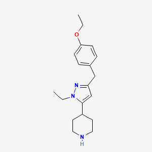 4-[3-[(4-Ethoxyphenyl)methyl]-1-ethyl-1H-pyrazol-5-yl]piperidine