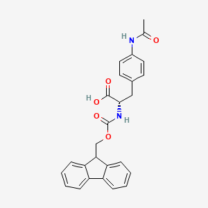 molecular formula C26H24N2O5 B1399133 (S)-2-((((9H-Fluoren-9-yl)methoxy)carbonyl)amino)-3-(4-acetamidophenyl)propanoic acid CAS No. 265321-34-4
