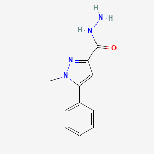 molecular formula C11H12N4O B13991453 1-Methyl-5-phenyl-1H-pyrazole-3-carbohydrazide 