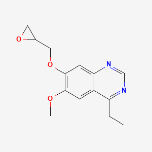 molecular formula C14H16N2O3 B13991548 4-Ethyl-6-methoxy-7-(oxiran-2-ylmethoxy)quinazoline CAS No. 83674-93-5