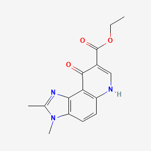 molecular formula C15H15N3O3 B13991675 ethyl 2,3-dimethyl-9-oxo-6H-imidazo[4,5-f]quinoline-8-carboxylate CAS No. 82723-42-0