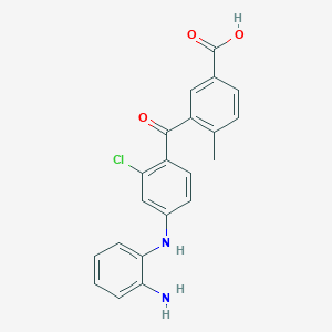 molecular formula C21H17ClN2O3 B13991693 3-[4-(2-Aminoanilino)-2-chlorobenzoyl]-4-methylbenzoic acid CAS No. 835622-94-1