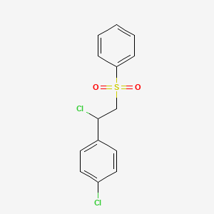 molecular formula C14H12Cl2O2S B13991707 1-Chloro-4-[1-chloro-2-(phenylsulfonyl)ethyl]benzene CAS No. 30158-52-2