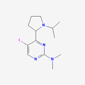 B1399173 5-iodo-4-(1-isopropylpyrrolidin-2-yl)-N,N-dimethylpyrimidin-2-amine CAS No. 1361113-19-0