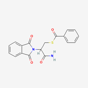 molecular formula C18H14N2O4S B13991735 S-[3-amino-2-(1,3-dioxoisoindol-2-yl)-3-oxopropyl] benzenecarbothioate CAS No. 6297-95-6