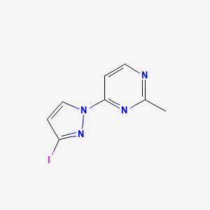 molecular formula C8H7IN4 B13991746 4-(3-iodo-1H-pyrazol-1-yl)-2-methylpyrimidine 