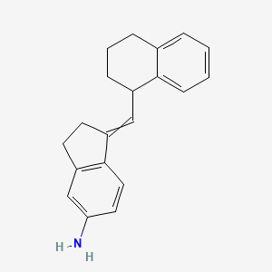 molecular formula C20H21N B13991759 1-(1,2,3,4-Tetrahydronaphthalen-1-ylmethylidene)-2,3-dihydroinden-5-amine 