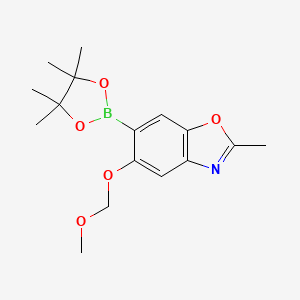 molecular formula C16H22BNO5 B13991938 5-(Methoxymethoxy)-2-methyl-6-(4,4,5,5-tetramethyl-1,3,2-dioxaborolan-2-yl)benzo[d]oxazole 