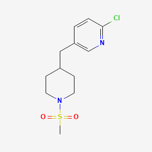 molecular formula C12H17ClN2O2S B1399195 2-氯-5-(1-甲磺酰基-哌啶-4-基甲基)-吡啶 CAS No. 1316225-93-0