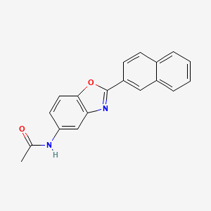 molecular formula C19H14N2O2 B13991981 N-[2-(2-Naphthalenyl)-5-benzoxazolyl]acetamide CAS No. 95888-13-4