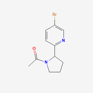 molecular formula C11H13BrN2O B1399208 1-(2-(5-Bromopyridin-2-yl)pyrrolidin-1-yl)ethanone CAS No. 1316225-07-6