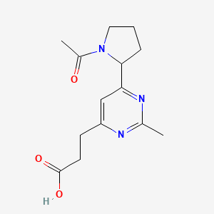 molecular formula C14H19N3O3 B1399210 3-(6-(1-乙酰基吡咯烷-2-基)-2-甲基嘧啶-4-基)丙酸 CAS No. 1316218-21-9