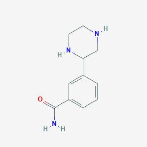 molecular formula C11H15N3O B1399211 3-(Piperazin-2-yl)benzamide CAS No. 1316223-16-1