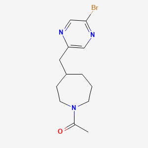 molecular formula C13H18BrN3O B1399220 1-(4-((5-Bromopyrazin-2-yl)methyl)azepan-1-yl)ethanone CAS No. 1316217-88-5