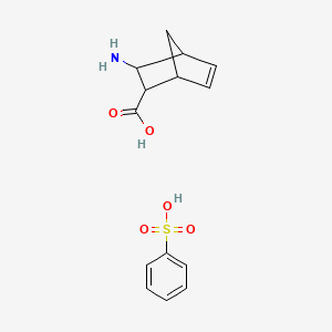 molecular formula C14H17NO5S B13992288 3-Aminobicyclo[2.2.1]hept-5-ene-2-carboxylic acid;benzenesulfonic acid CAS No. 5442-38-6