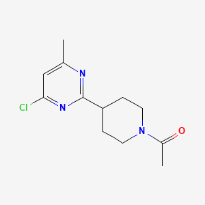 molecular formula C12H16ClN3O B1399231 1-(4-(4-Chloro-6-methylpyrimidin-2-yl)piperidin-1-yl)ethanone CAS No. 1316223-78-5
