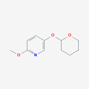 molecular formula C11H15NO3 B13992317 2-Methoxy-5-((tetrahydro-2H-pyran-2-yl)oxy)pyridine 