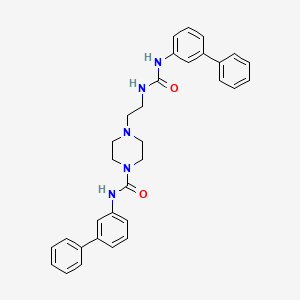 molecular formula C32H33N5O2 B13992319 N-(3-phenylphenyl)-4-[2-[(3-phenylphenyl)carbamoylamino]ethyl]piperazine-1-carboxamide CAS No. 6623-71-8