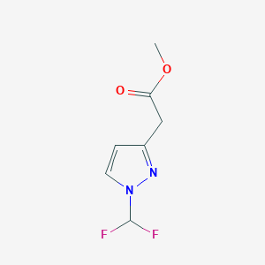 molecular formula C7H8F2N2O2 B13992343 methyl 2-(1-(difluoromethyl)-1H-pyrazol-3-yl)acetate 