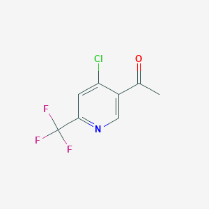 molecular formula C8H5ClF3NO B13992350 1-[4-Chloro-6-(trifluoromethyl)pyridin-3-YL]ethanone 