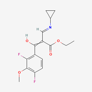 molecular formula C16H17F2NO4 B13992470 Ethyl-3-(cyclopropylamino)-2-(2,4-difluoro-3-methoxybenzoyl)acrylate 